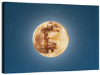 Bitcoin Circuit Moon Wall Art