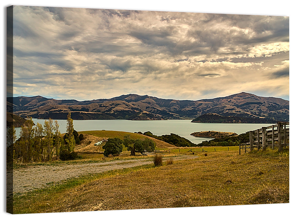 Akaroa Lake Gravel Path View Wall Art