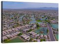 Aerial Desert Suburb with Lakes Wall Art