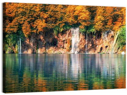 Autumn Reflections at Plitvice Lakes Wall Art