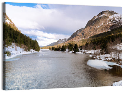 Grungevatn Winter River and Lake Wall Art
