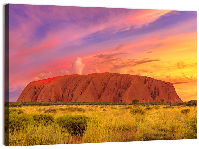 Uluru Golden Hour Sunset Wall Art as a canvas print