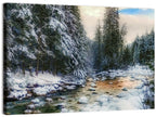 Winter Creek in Snowy Pines Wall Art