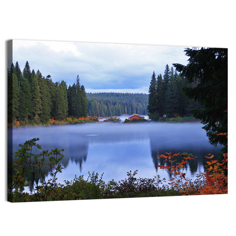 Lynn County Lake Cabin Reflection Wall Art