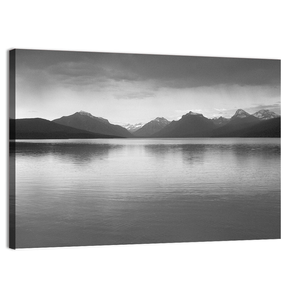 Lake Mcdonald Monochrome Reflection Wall Art