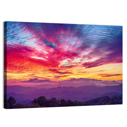 Golden Dusk Cloud Mountains Wall Art