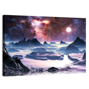 Alien Planet Winter Aurora Wall Art