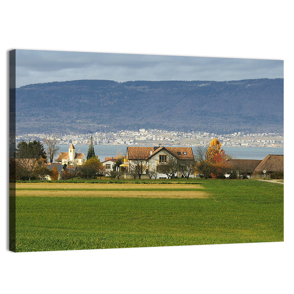 Lake Neuchatel Countryside View Wall Art