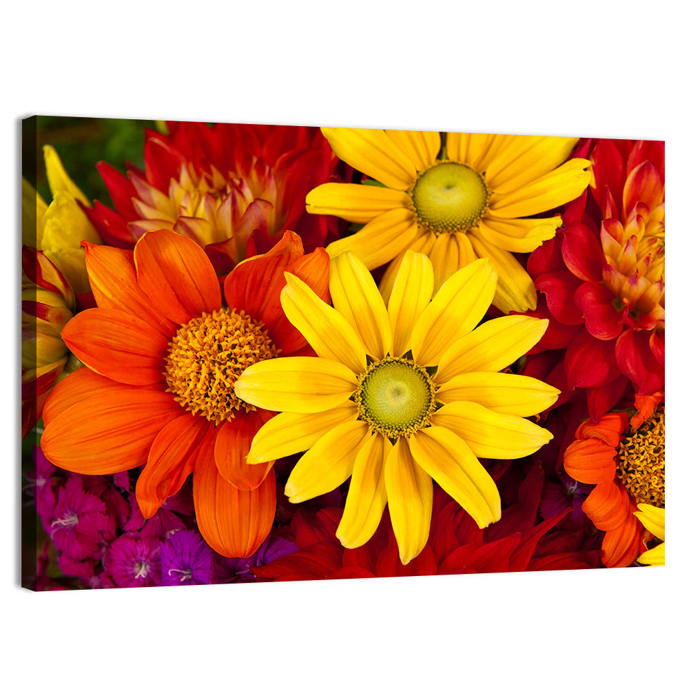 Fresh Autumn Flowers Wall Art, canvas print, landscape