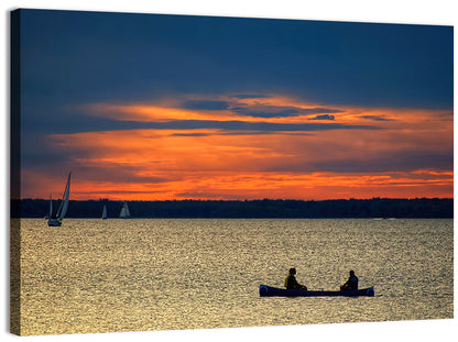 Ottawa River Sunset Canoe Wall Art