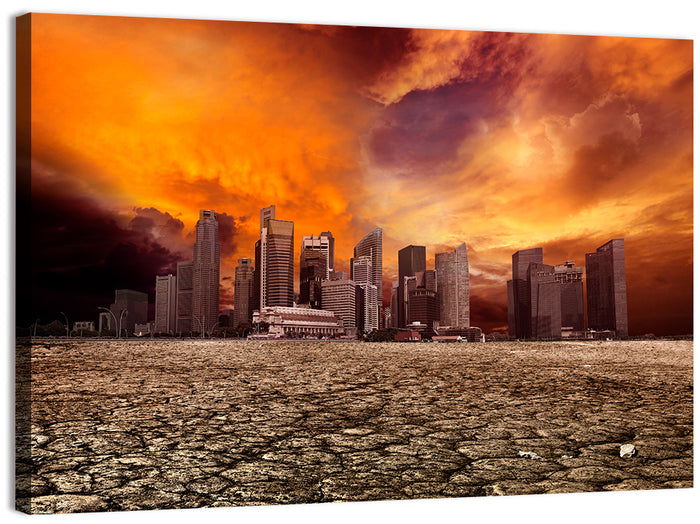 Desolate Singapore Skyline Wall Art as a canvas print