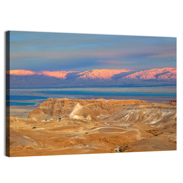 Masada Over the Dead Sea Wall Art as a canvas print