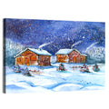 Starry Winter Village Wall Art