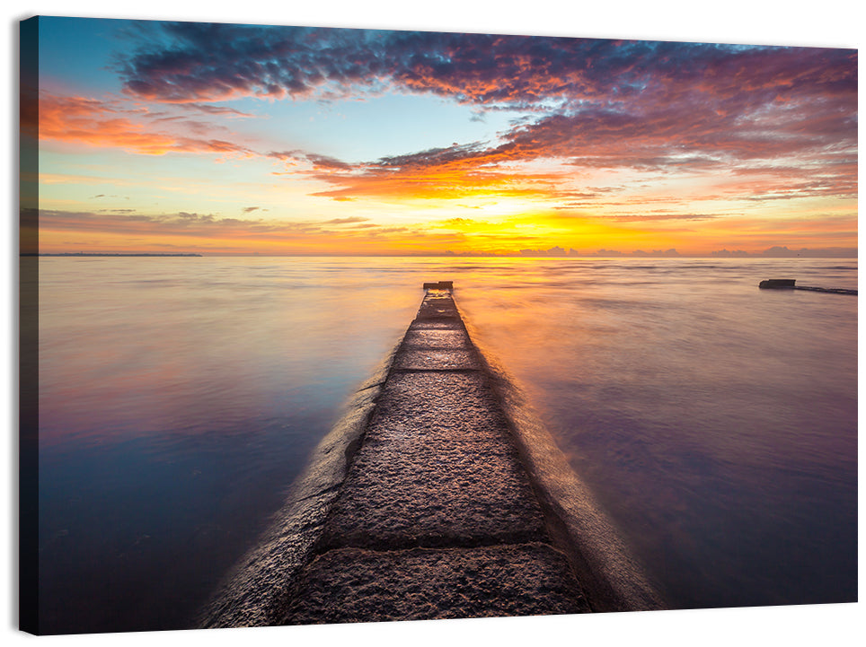 Stone Pier to Glowing Horizon Wall Art