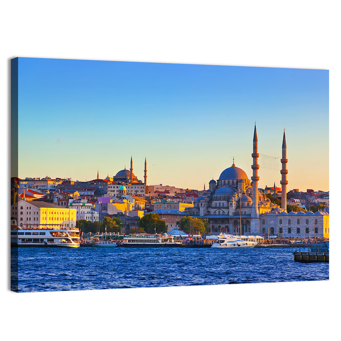 Istanbul Sunrise at Yeni Cami Wall Art as a canvas print