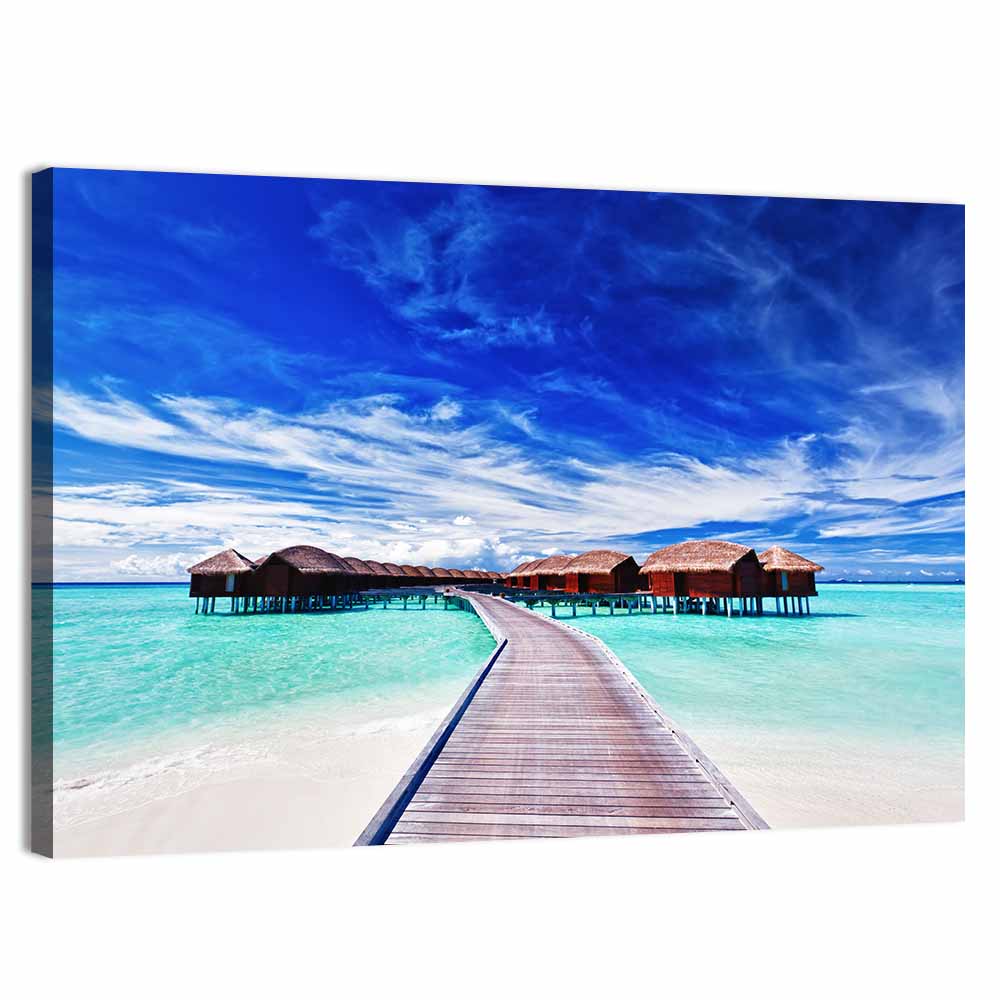 Maldives Overwater Bungalows Wall Art