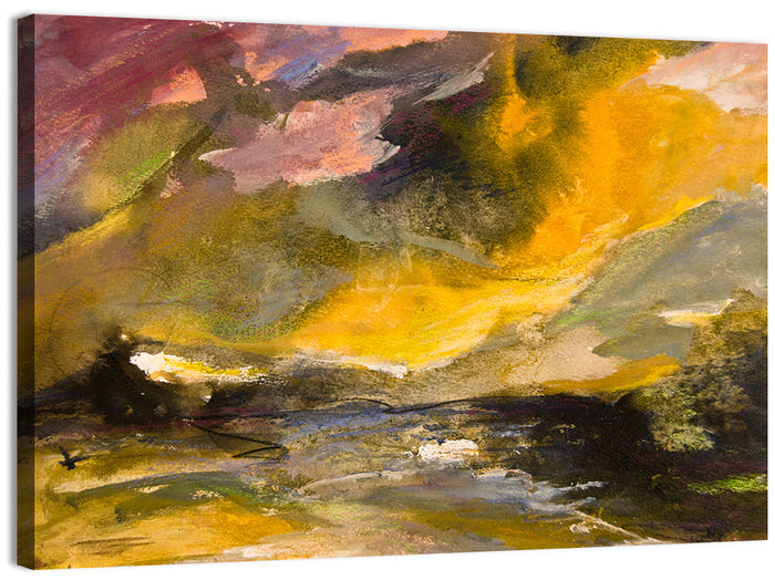 Coastal Storm Over Distant Water Wall Art as a canvas print