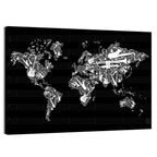 Instrument Silhouette World Map Wall Art