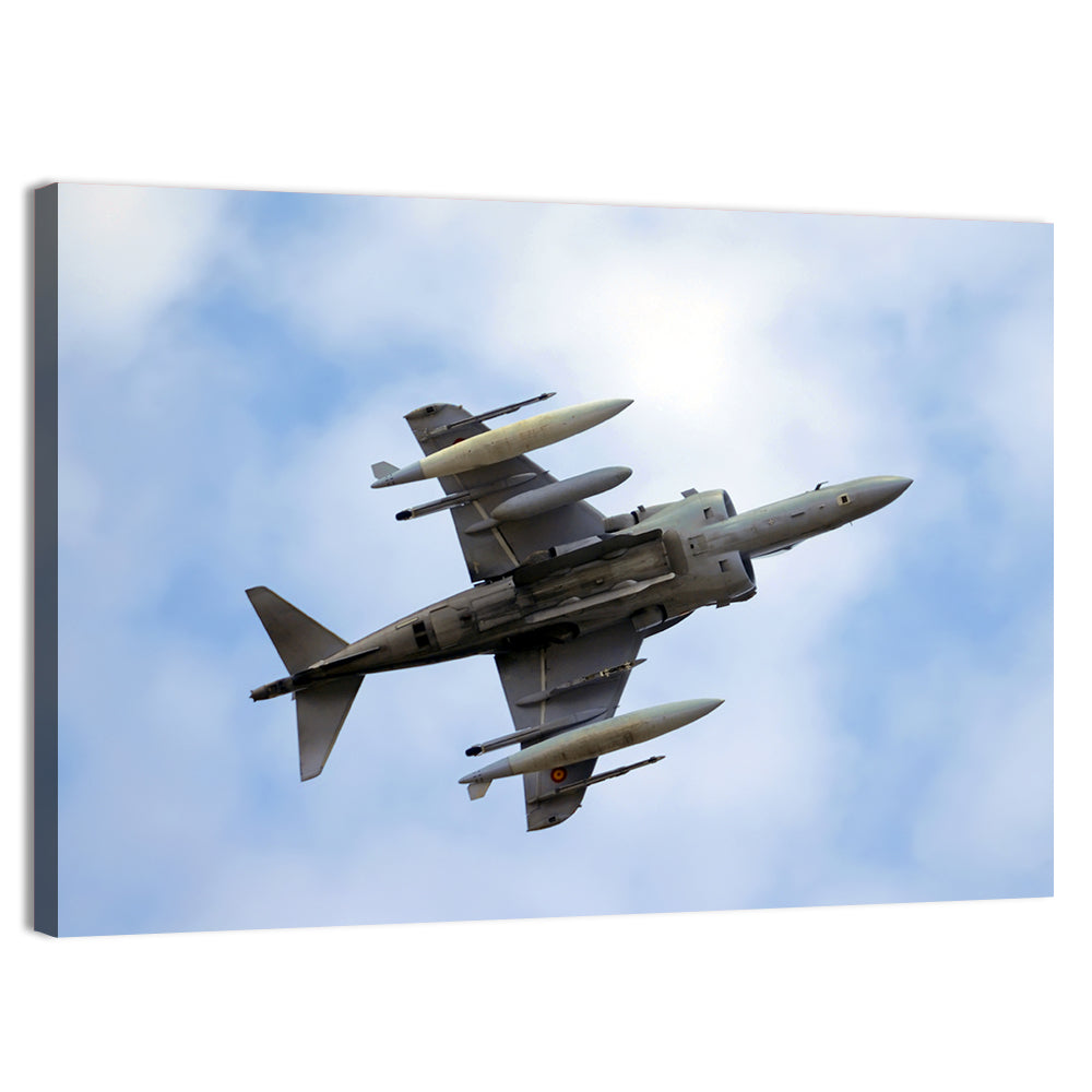 Low Angle Fighter Jet Overhead Wall Art, canvas print, landscape