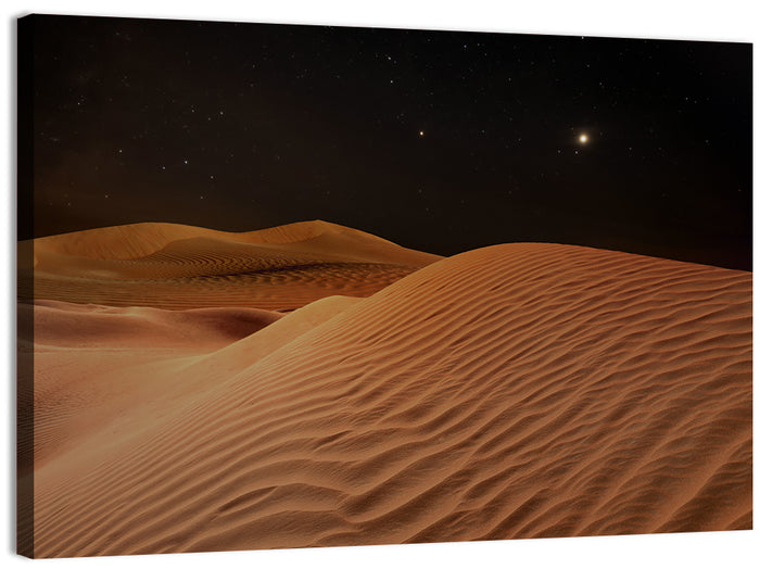 Starry Desert Night Wall Art as a canvas print