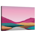 Surreal Magenta Mountain Lake Wall Art