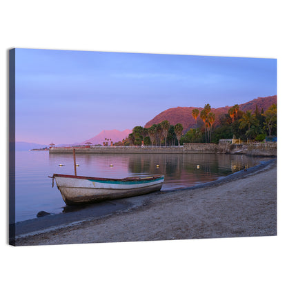 Lake Chapala Shoreline at Dusk Wall Art