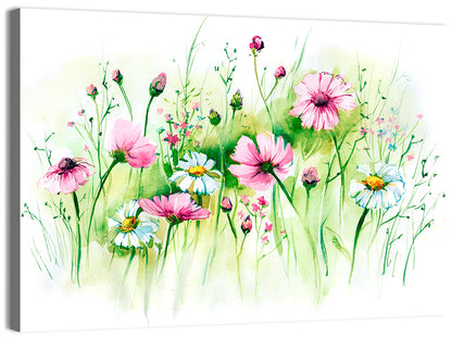 Airy Wildflower Meadow Watercolor Wall Art