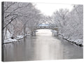Yahara River Winter Stone Bridge Wall Art