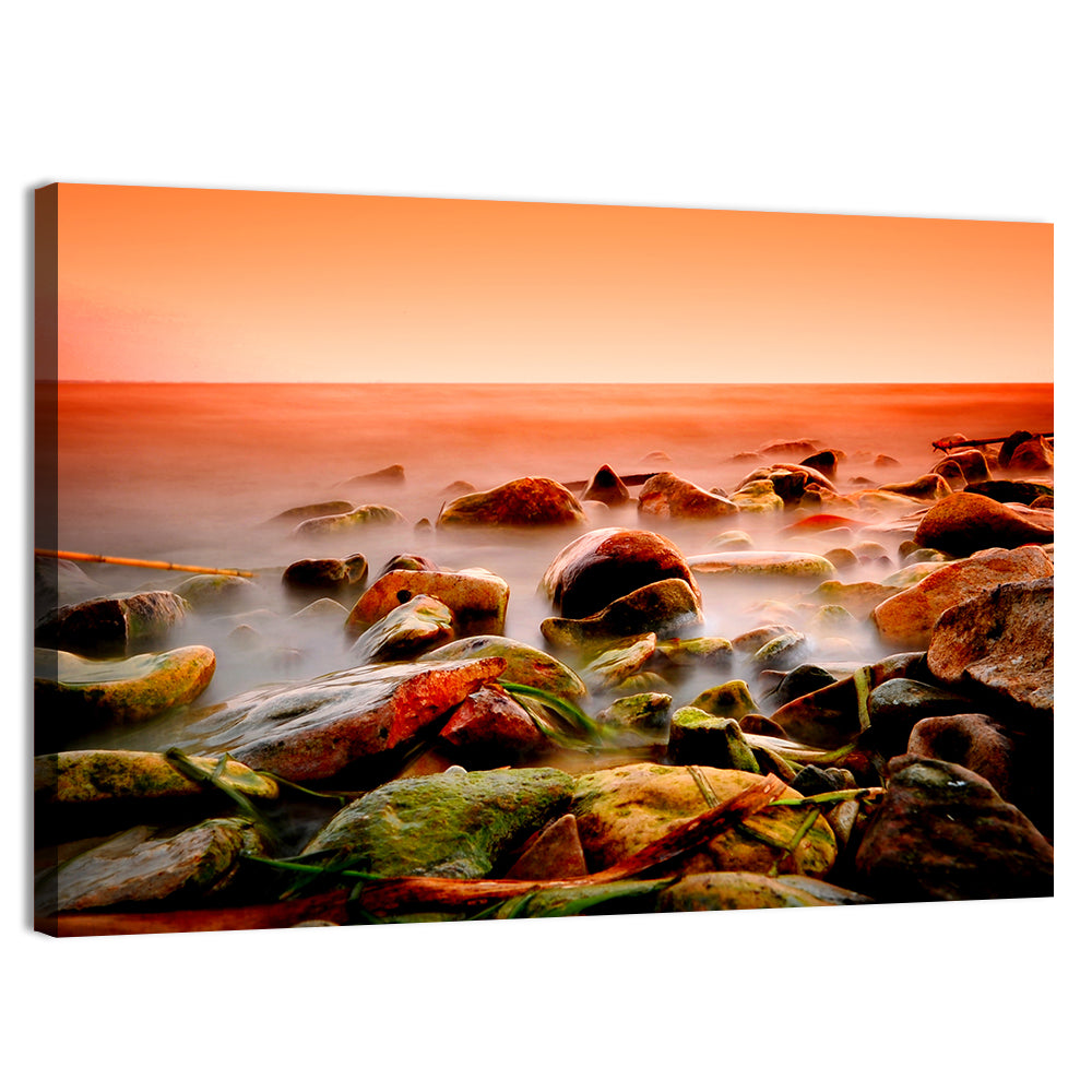 Lake Shore Sunset Wall Art, canvas print, landscape