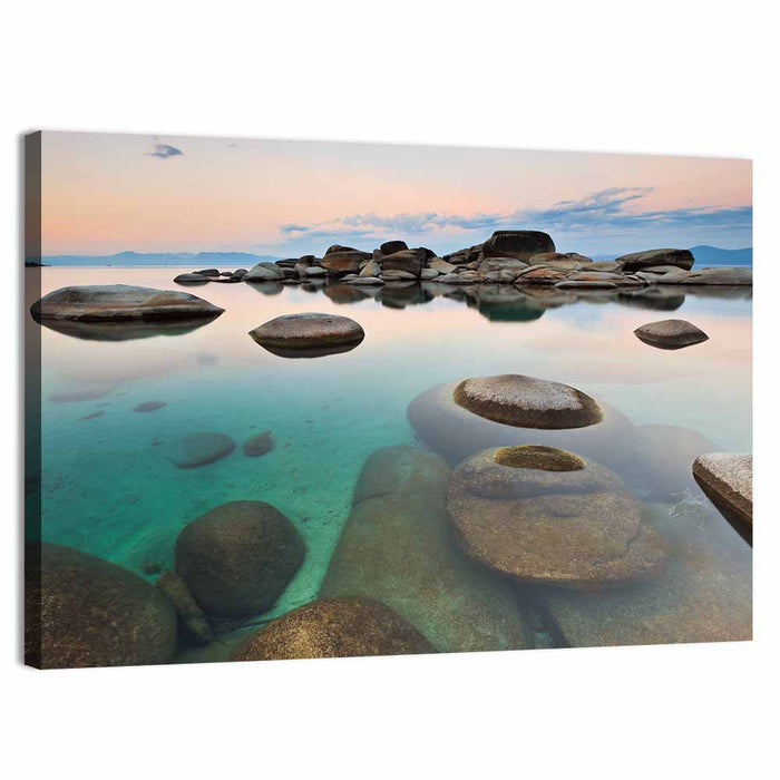 Sand Harbor Dusk, Lake Tahoe Wall Art as a canvas print