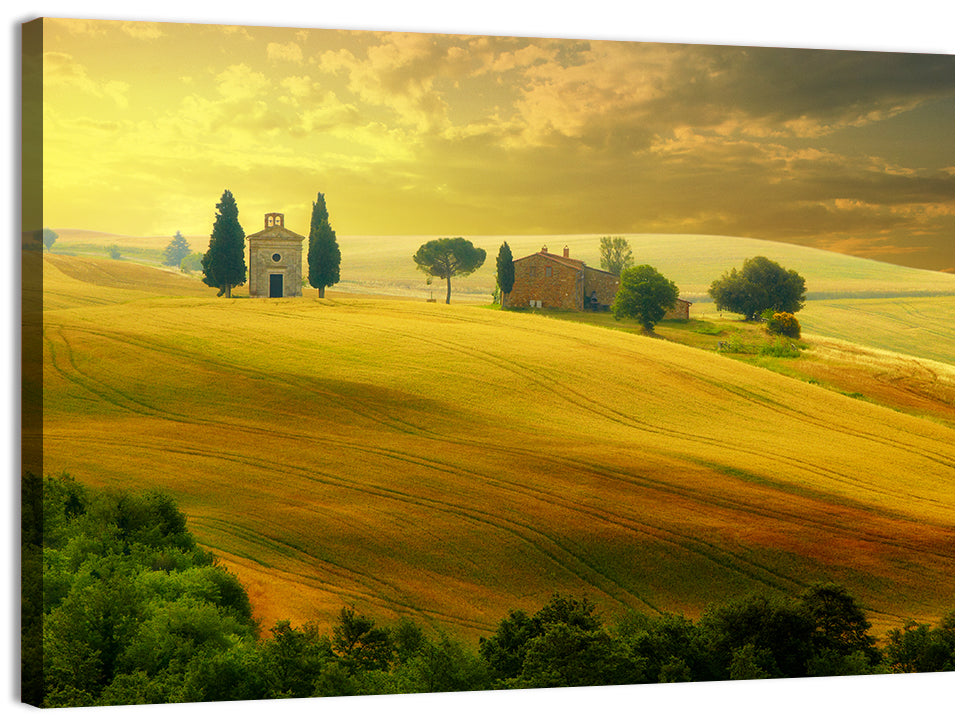 Tuscany Golden Hour Landscape Wall Art