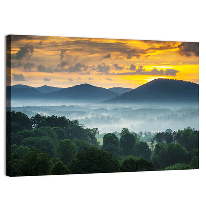 Blue Ridge Mountains Asheville Sunset Wall Art