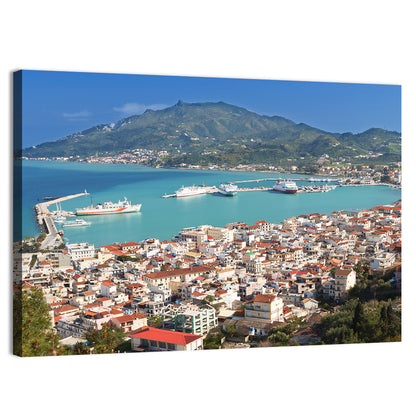 Zakynthos Harbor View Wall Art