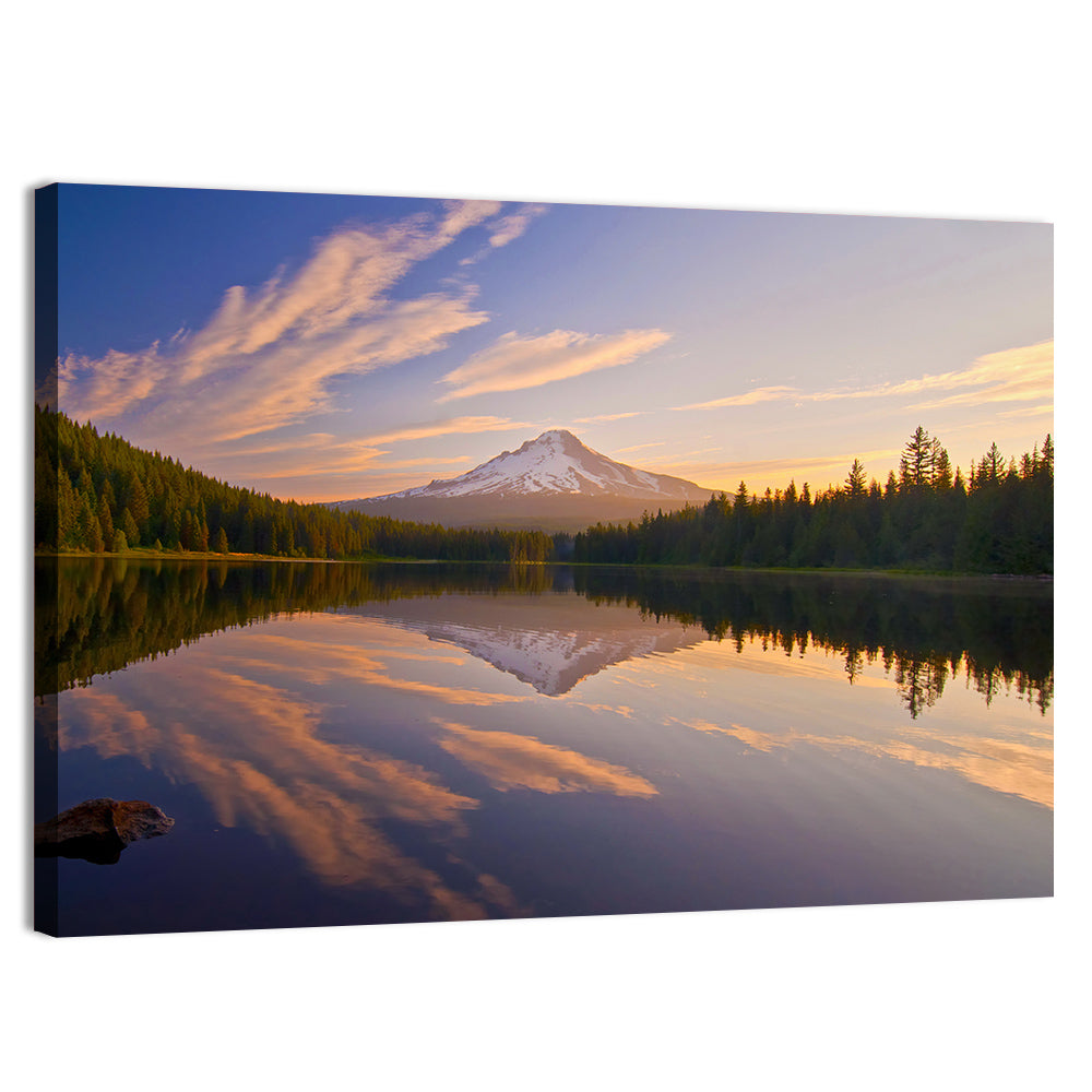 Mount Hood Reflection at Trillium Lake Wall Art, canvas print, landscape