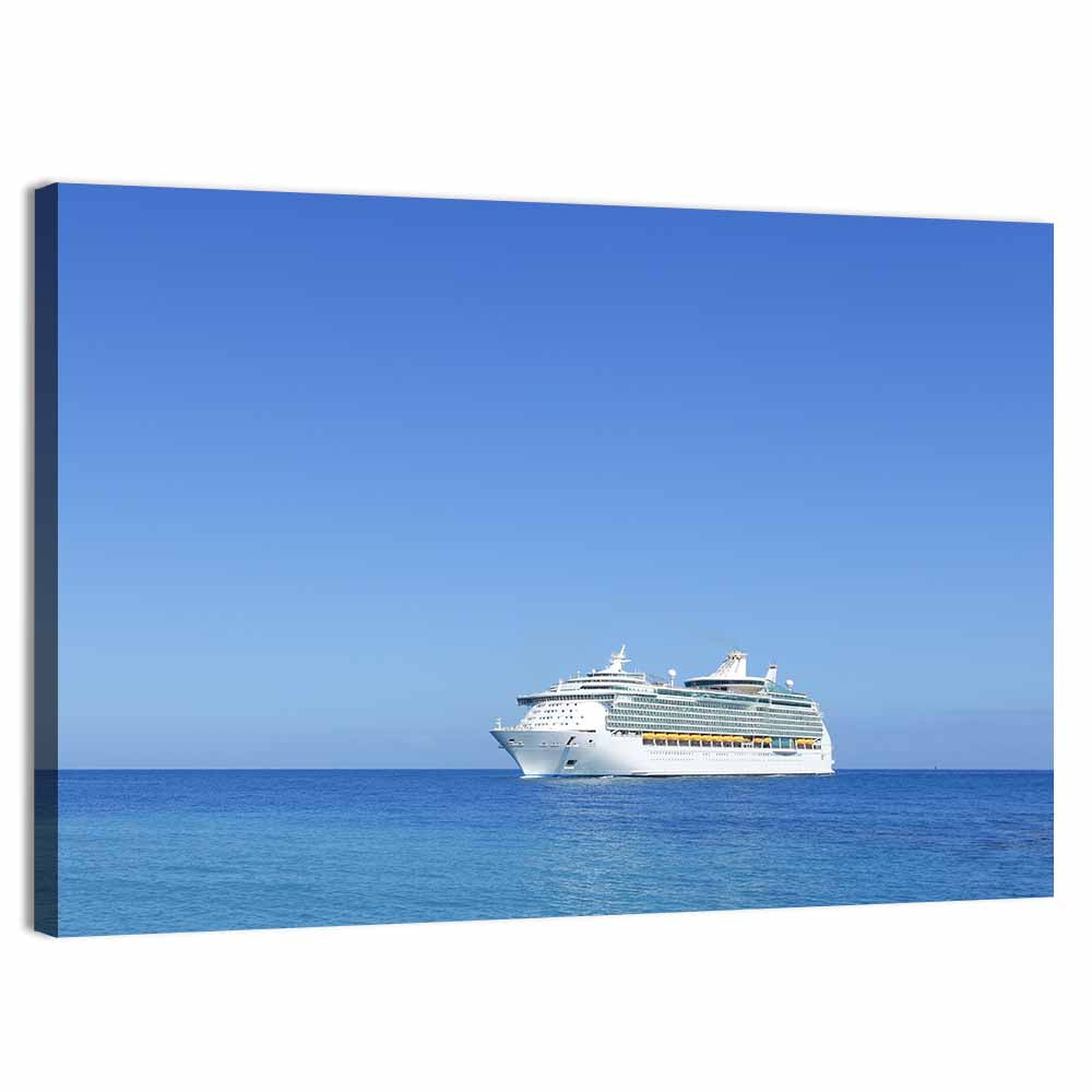 Cruise Ship in Open Sea Wall Art, canvas print, landscape