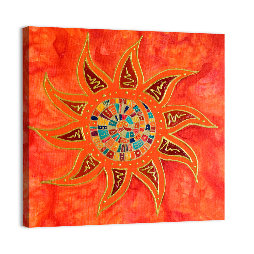 Colorful Sun Mandala Wall Art