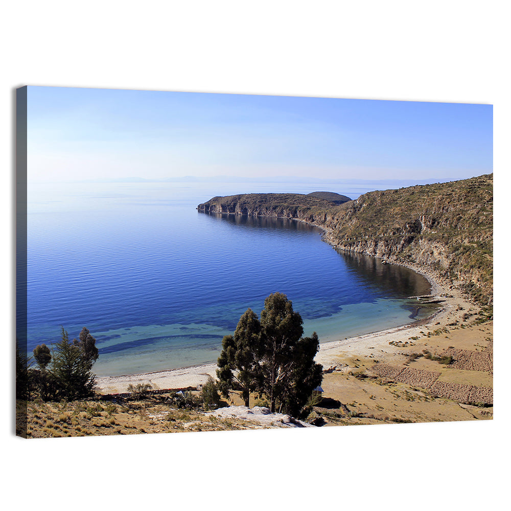 Titicaca Cliffs and Turquoise Water Wall Art