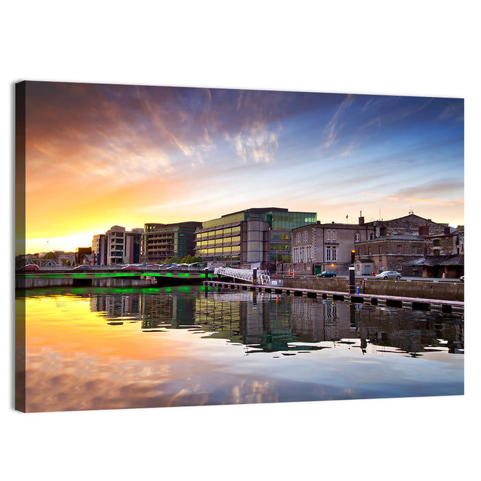 River Liffey at Dusk Wall Art as a canvas print