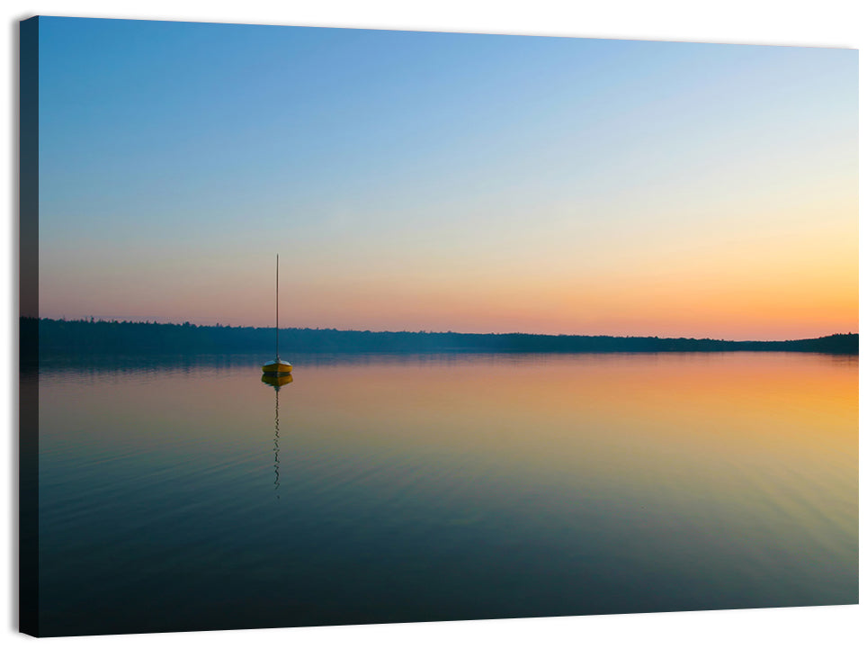 Cyprus Lake Sunset Boat Wall Art