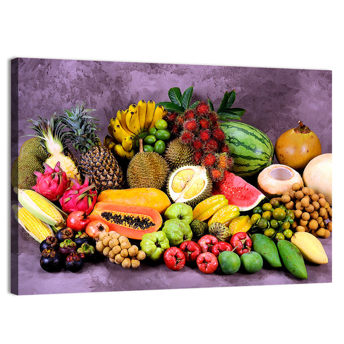 Tropical Fruit Still Life Wall Art as a canvas print