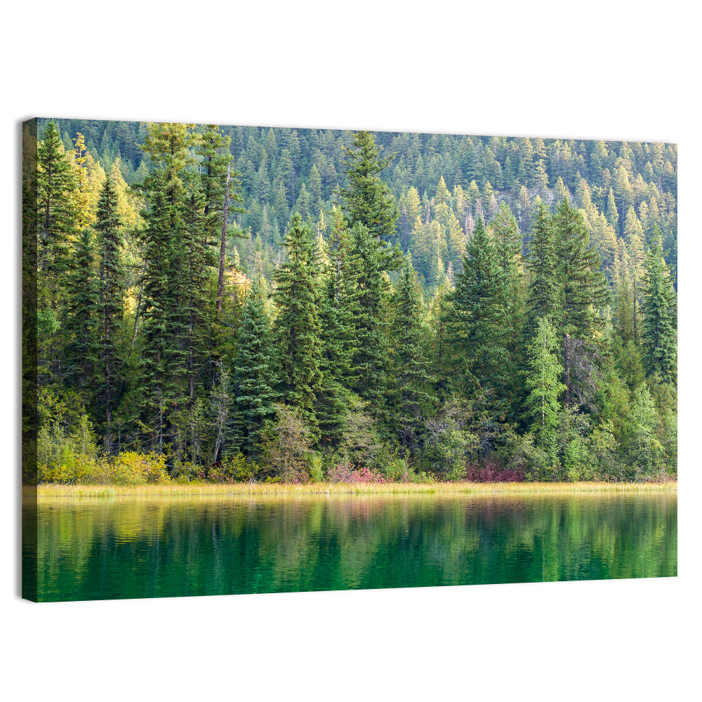 Tranquil Forest Lake Wall Art, canvas print, landscape