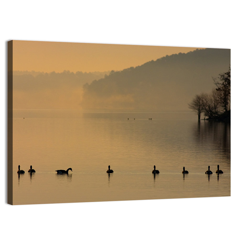 Lake Degray Geese Silhouette Wall Art