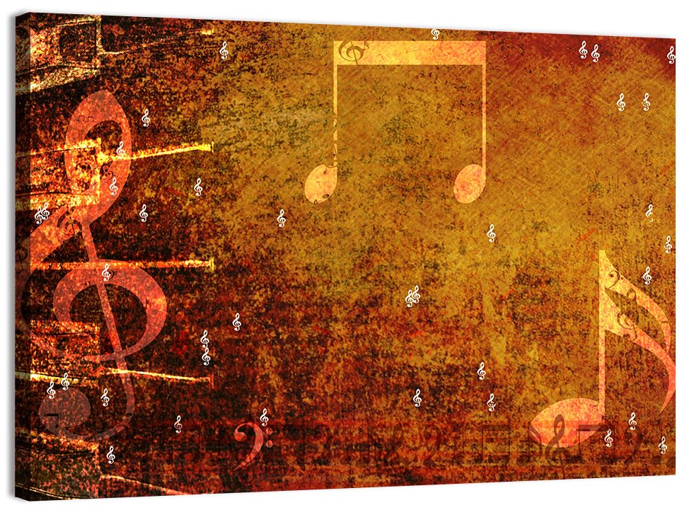 Grunge Sheet Music Collage Wall Art, canvas print, landscape