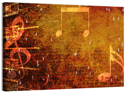 Grunge Sheet Music Collage Wall Art