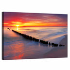Sunrise Over Baltic Breakwater Wall Art