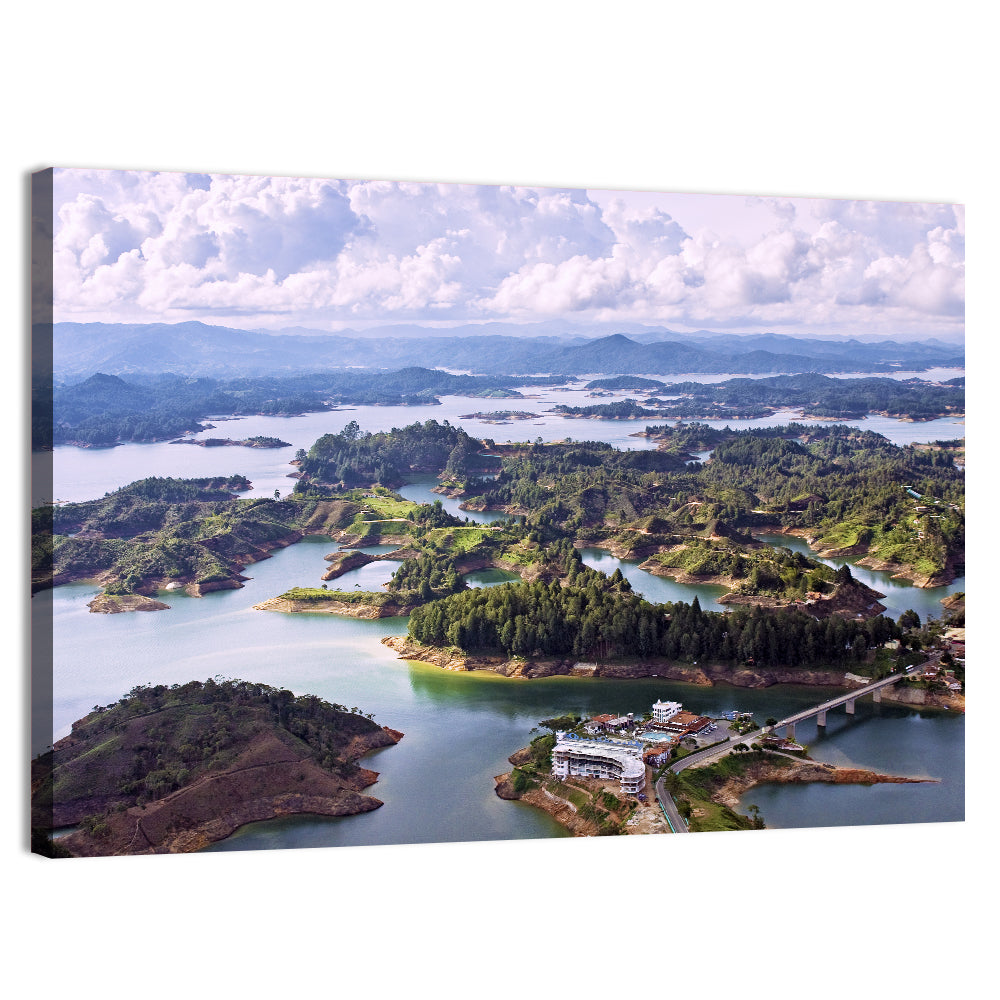 Guatapé Reservoir Aerial View Wall Art