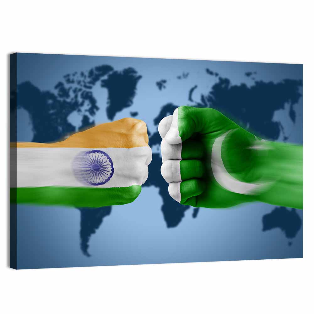 India Vs Pakistan Fight Concept Wall Art
