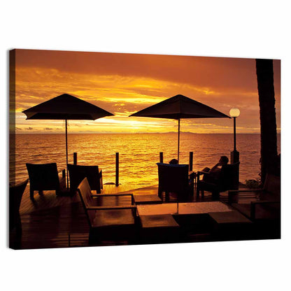 Denarau Island Sunset Patio Scene Wall Art