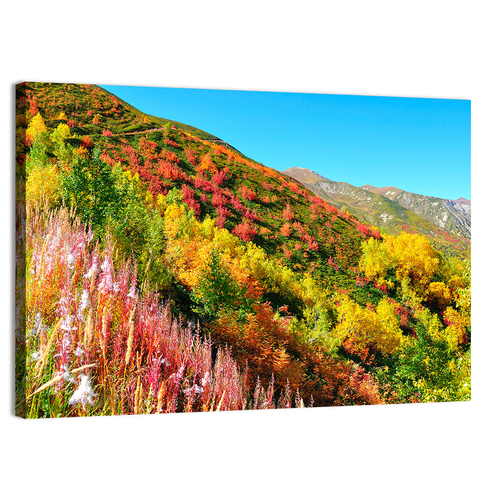 Svaneti Autumn Mountain Landscape Wall Art