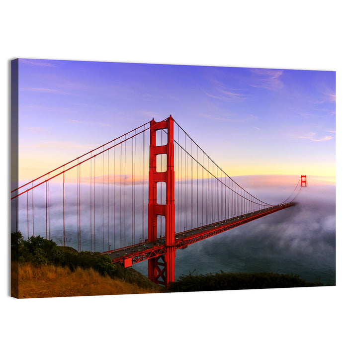 Foggy Golden Gate Bridge Wall Art as a canvas print
